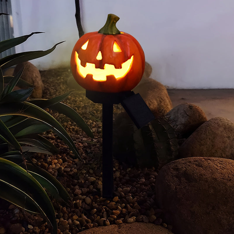 Solar Pumpkin Garden Stake Light - Halloween LED Outdoor Lantern, Waterproof IP44, Orange