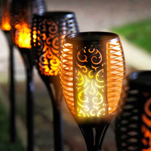 Solar Flame Garden Torch – Flickering Waterproof Outdoor Lantern Light