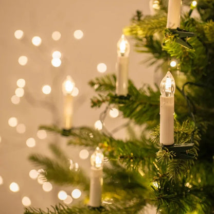 Cordless Clip-On Christmas Tree Candles – Flickering LED with Remote