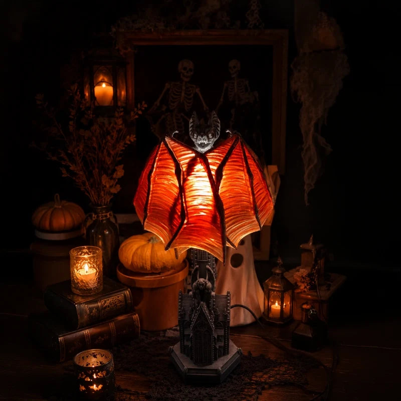 Gothic Bat Table Lamp – Haunted House Halloween Night Light