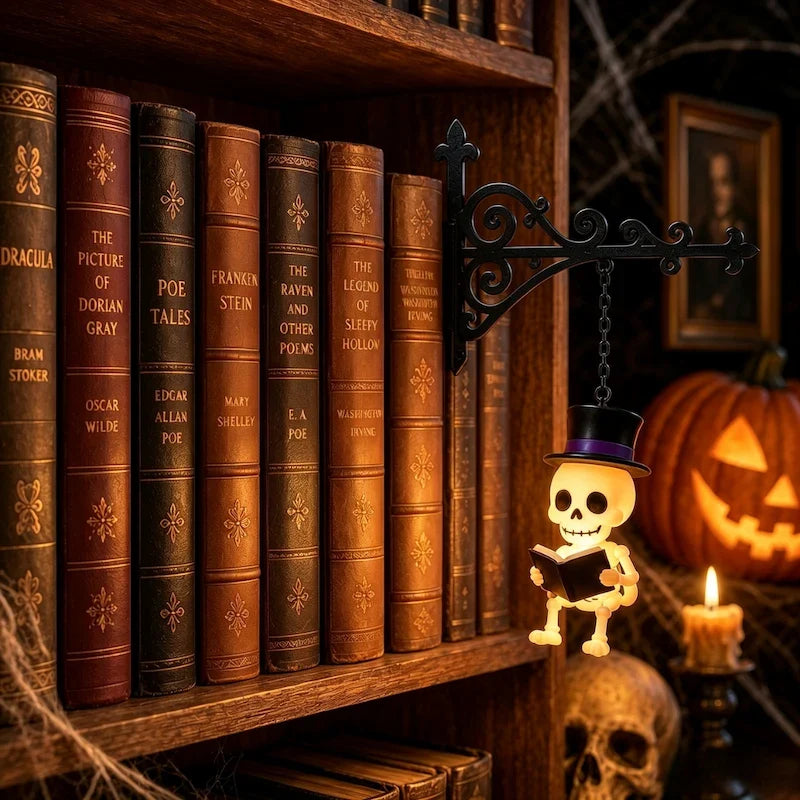 Halloween Bookshelf Light – Ghost & Lantern Book Nook Shelf Decor