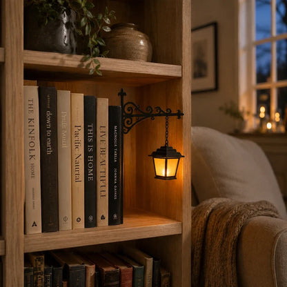 Halloween Bookshelf Light – Ghost & Lantern Book Nook Shelf Decor
