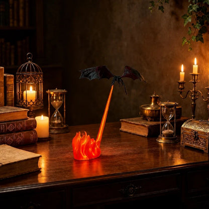 Fire-Breathing Dragon Night Light – Cordless LED Fantasy Lamp