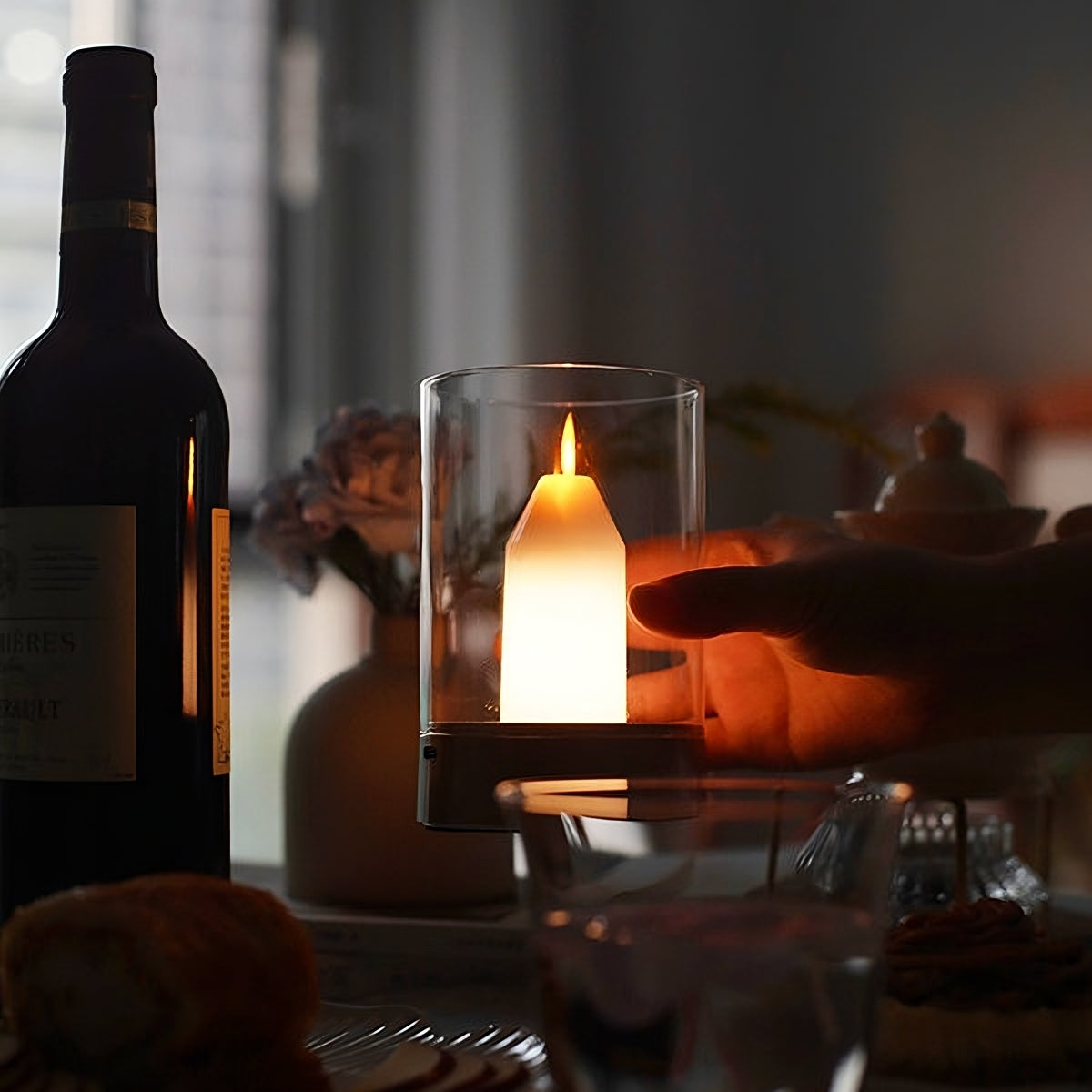 LED Candle Lamp with Gesture Control – Dimmable Table Light