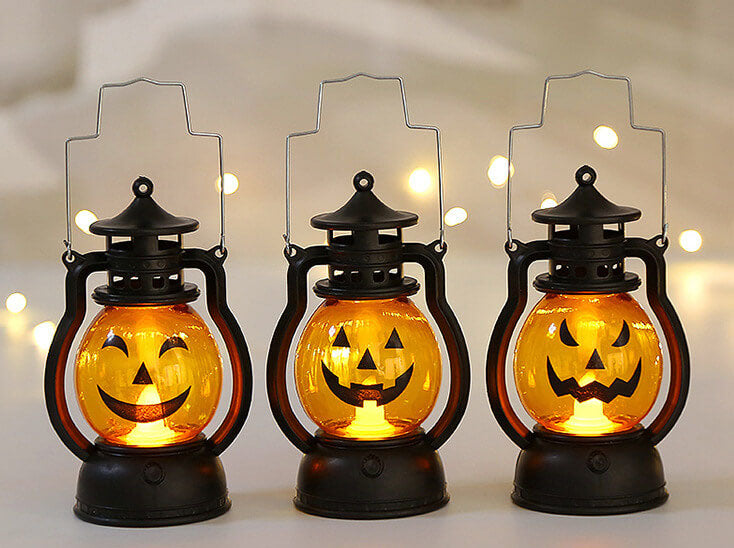 Halloween Pumpkin Lantern LED Light - Handheld Jack-O-Lantern Lamp for Party, Garden and Bedroom Decor