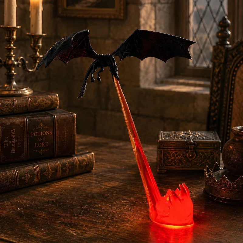 Fire-Breathing Dragon Night Light – Cordless LED Fantasy Lamp