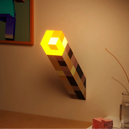 Retro Game Torch Wall Light – Flickering LED Gaming Room Lamp