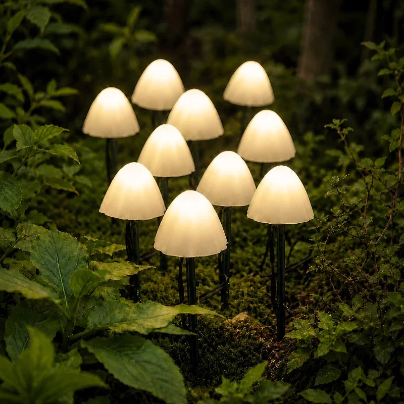 Solar Mushroom Garden Lights – Waterproof Outdoor Path & Lawn Lights