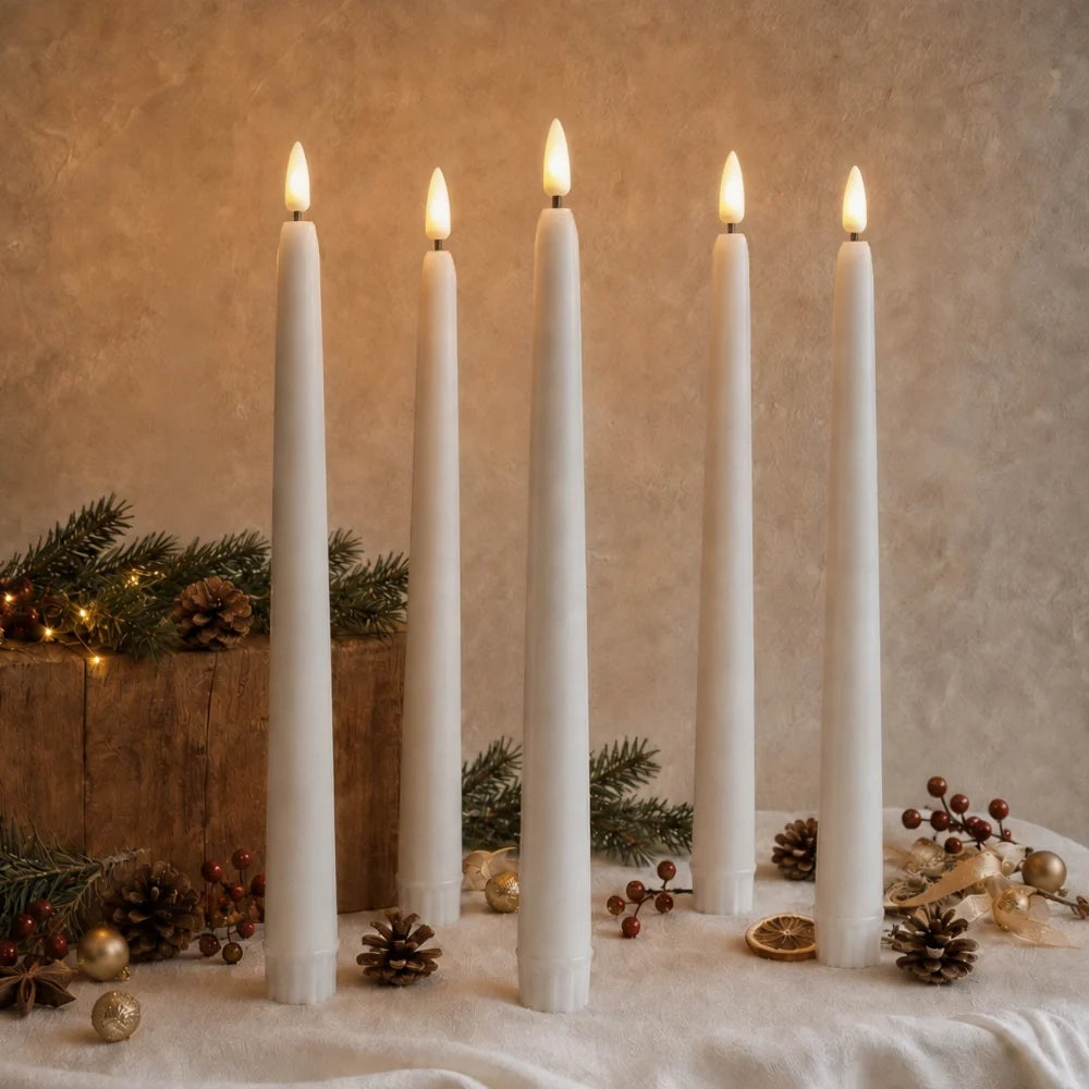 Flameless Taper Candles for Chandeliers – LED Candles with Remote