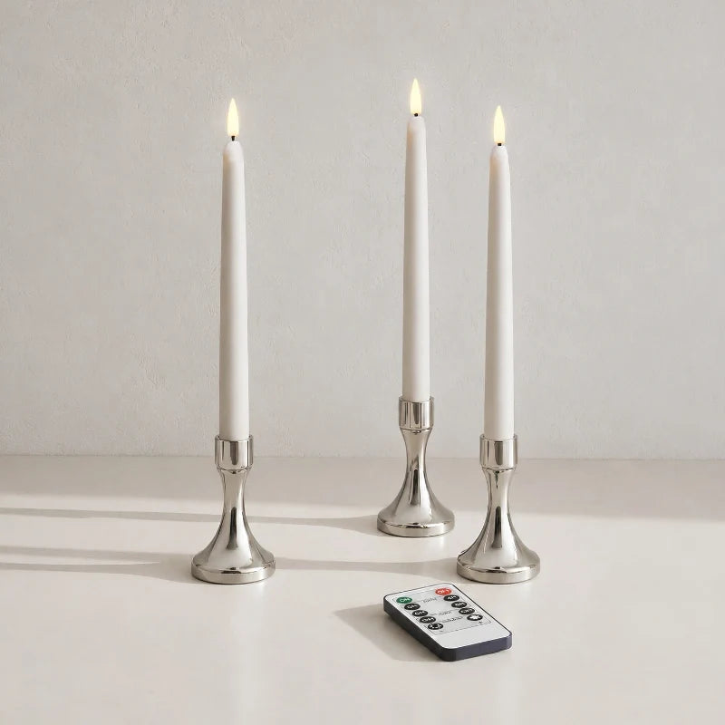 Flameless Taper Candles for Chandeliers – LED Candles with Remote