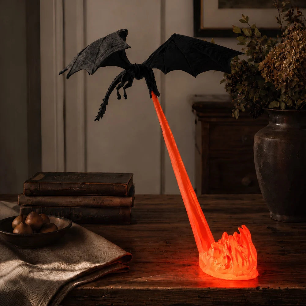 Fire-Breathing Dragon Night Light – Cordless LED Fantasy Lamp