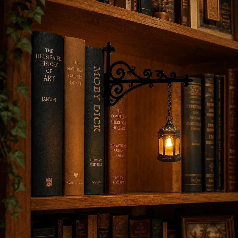 Halloween Bookshelf Light – Ghost & Lantern Book Nook Shelf Decor