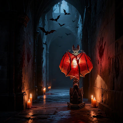 Gothic Bat Table Lamp – Haunted House Halloween Night Light