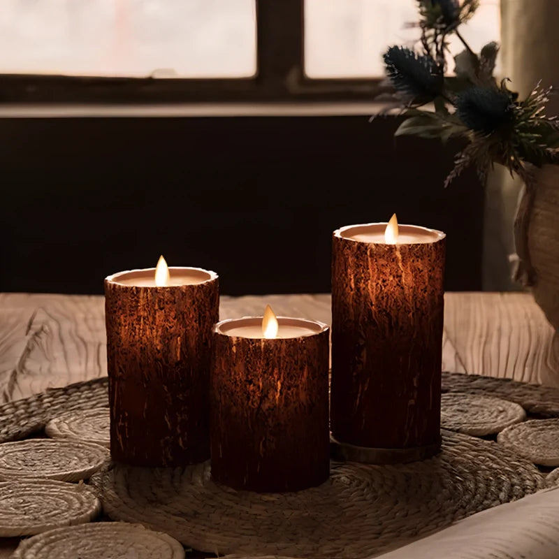 Flameless LED Pillar Candles Set – Realistic Flickering Battery Candles