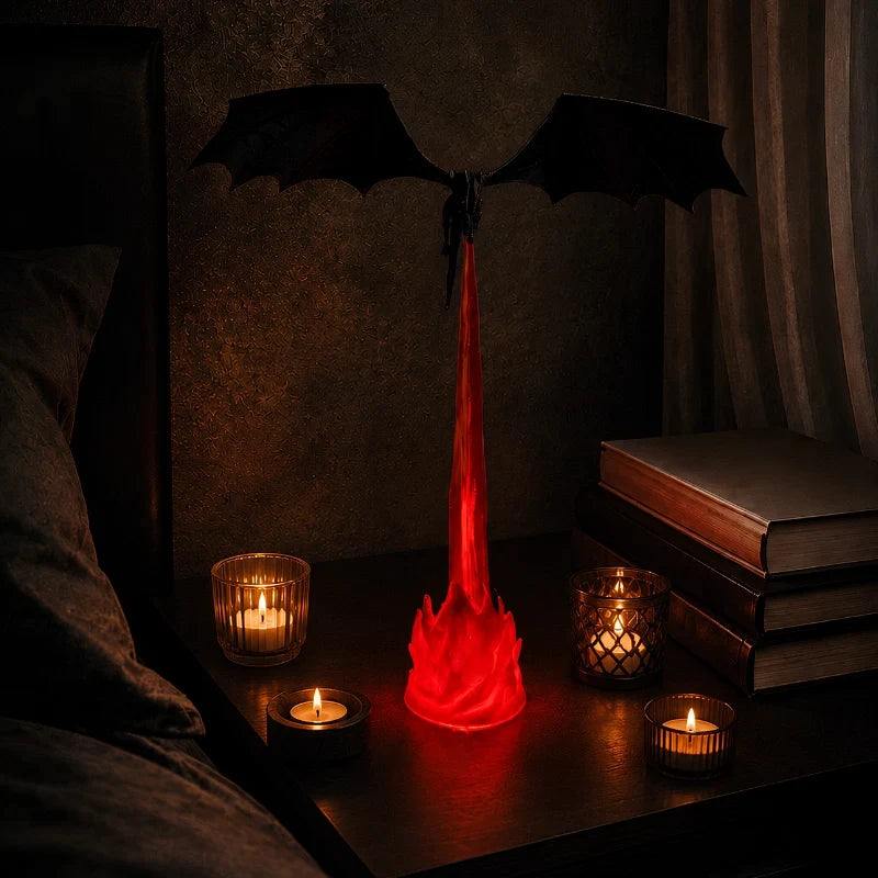 Fire-Breathing Dragon Night Light – Cordless LED Fantasy Lamp