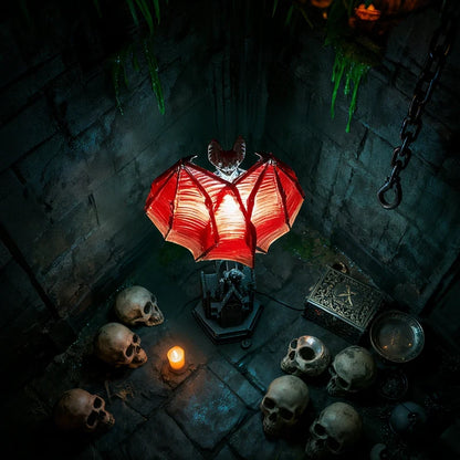 Gothic Bat Table Lamp – Haunted House Halloween Night Light