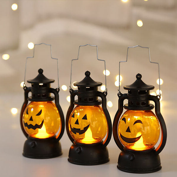 Halloween Pumpkin Lantern LED Light - Handheld Jack-O-Lantern Lamp for Party, Garden and Bedroom Decor