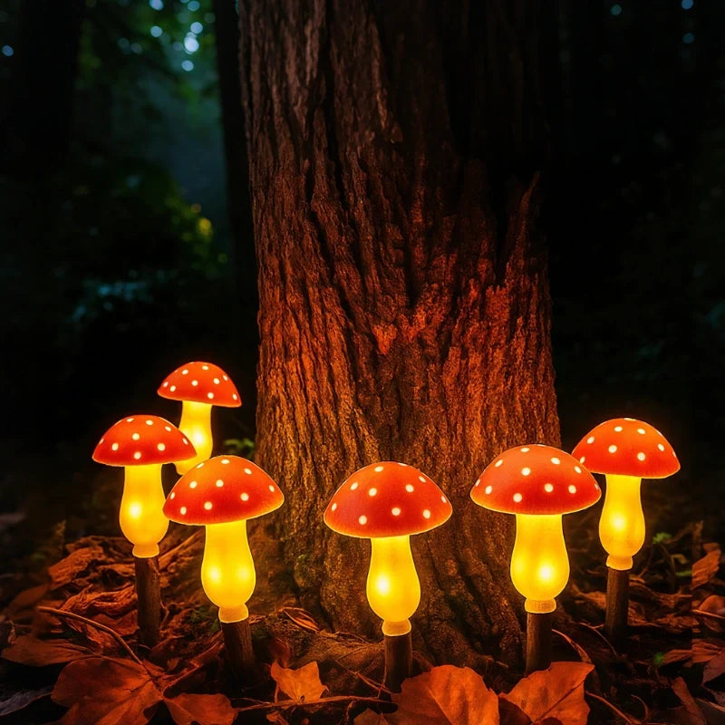 Solar Mushroom Garden Lights – Waterproof Outdoor Path & Lawn Lights
