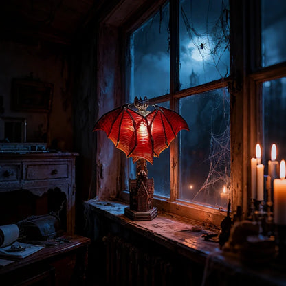 Gothic Bat Table Lamp – Haunted House Halloween Night Light