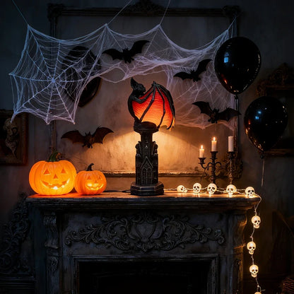 Gothic Bat Table Lamp – Haunted House Halloween Night Light