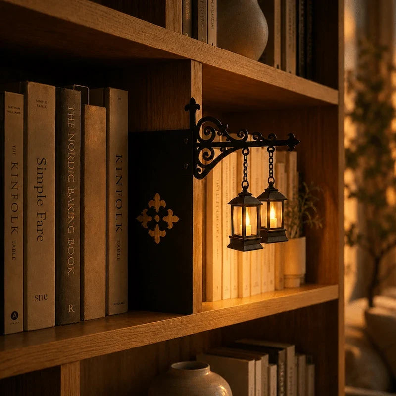 Halloween Bookshelf Light – Ghost & Lantern Book Nook Shelf Decor