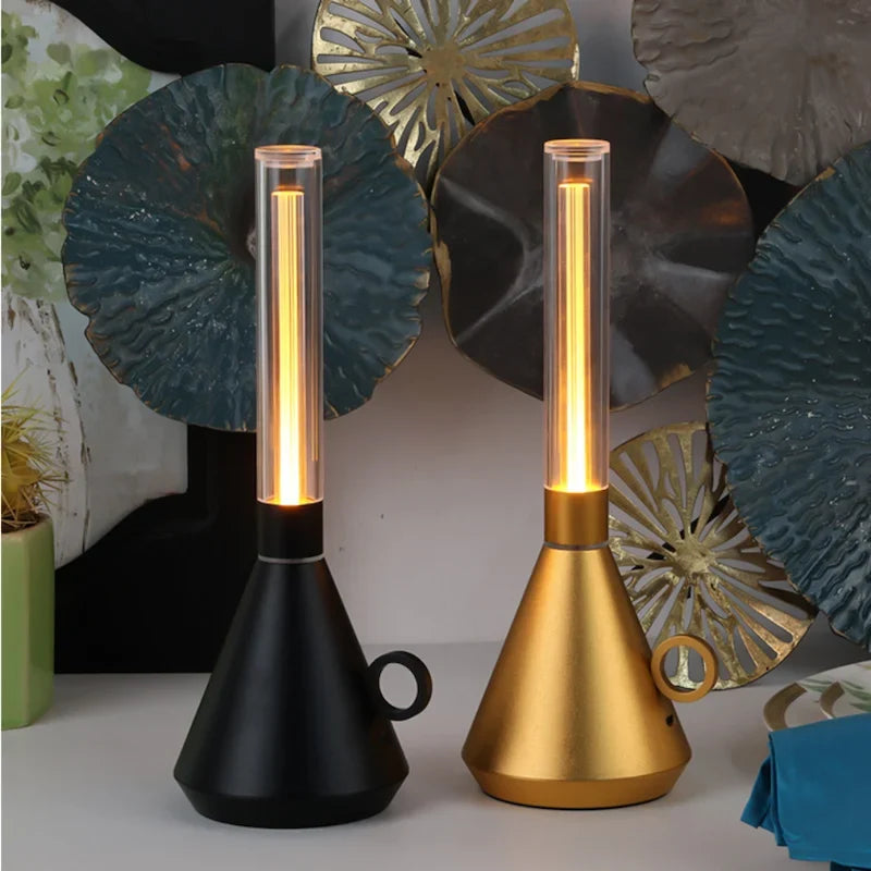Portable Retro LED Lantern – Rechargeable Dimmable Vintage Lamp