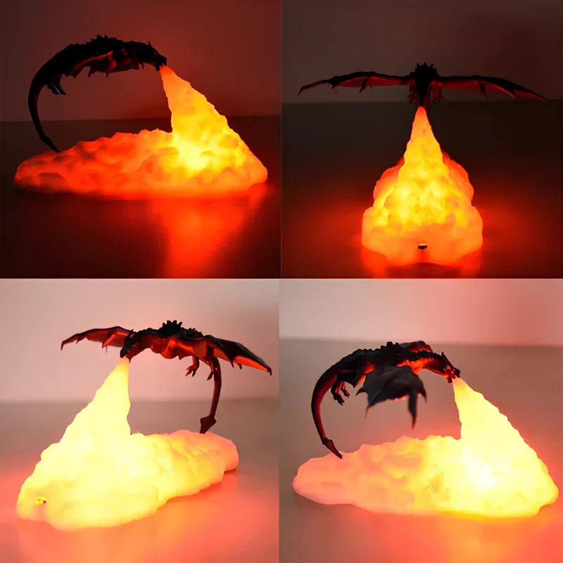 3D-Printed Dragon Lamp – Flame-Breathing LED Night Light