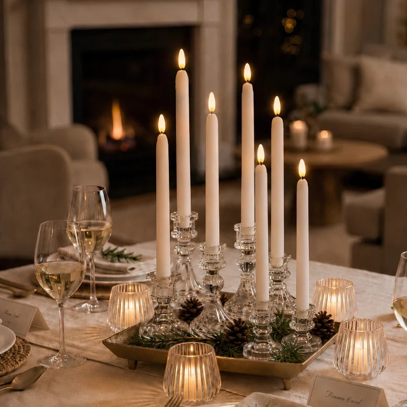 Flameless Taper Candles for Chandeliers – LED Candles with Remote