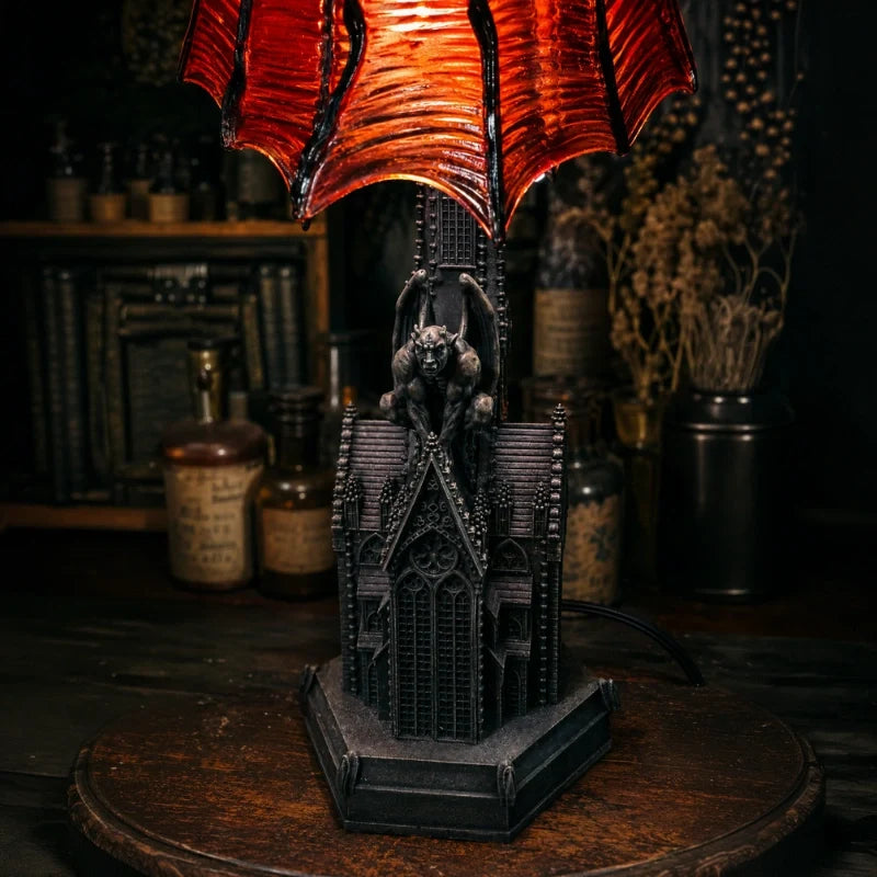 Gothic Bat Table Lamp – Haunted House Halloween Night Light