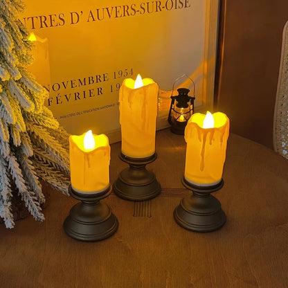 Flameless LED Pillar Candles Set – Realistic Flickering Battery Candles