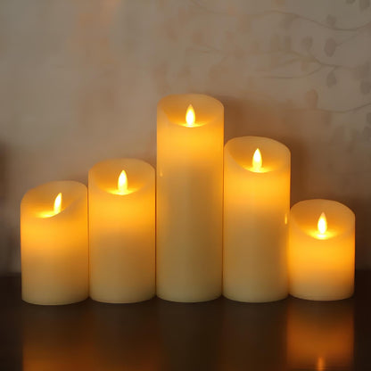 Flameless LED Pillar Candles Set – Realistic Flickering Battery Candles