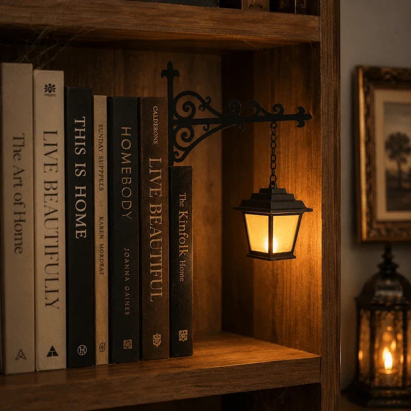 Halloween Bookshelf Light – Ghost & Lantern Book Nook Shelf Decor