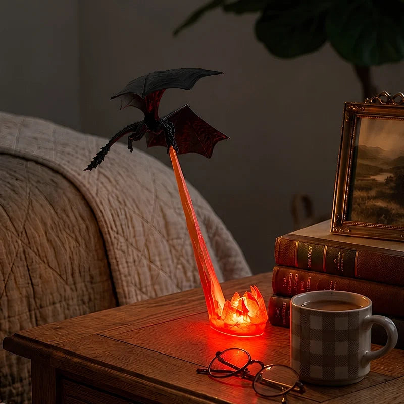 Fire-Breathing Dragon Night Light – Cordless LED Fantasy Lamp