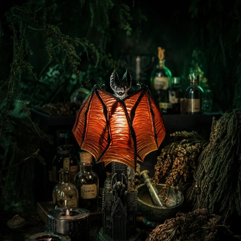 Gothic Bat Table Lamp – Haunted House Halloween Night Light