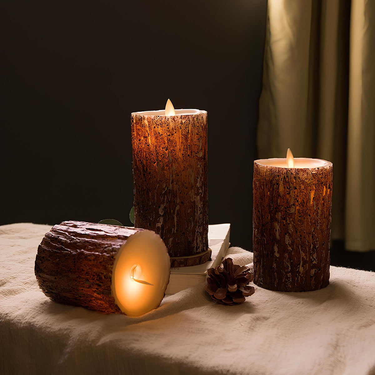 Flameless LED Pillar Candles Set – Realistic Flickering Battery Candles