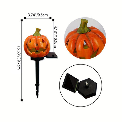 Solar Pumpkin Garden Stake Light - Halloween LED Outdoor Lantern, Waterproof IP44, Orange
