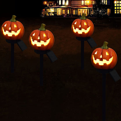 Solar Pumpkin Garden Stake Light - Halloween LED Outdoor Lantern, Waterproof IP44, Orange