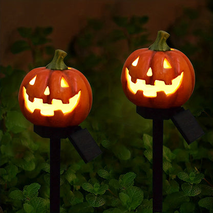 Solar Pumpkin Garden Stake Light - Halloween LED Outdoor Lantern, Waterproof IP44, Orange