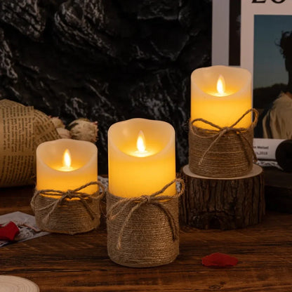 Flameless LED Pillar Candles Set – Realistic Flickering Battery Candles