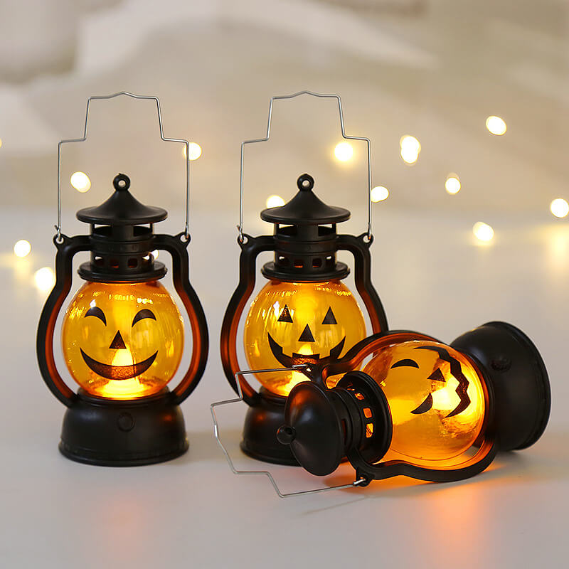Halloween Pumpkin Lantern LED Light - Handheld Jack-O-Lantern Lamp for Party, Garden and Bedroom Decor