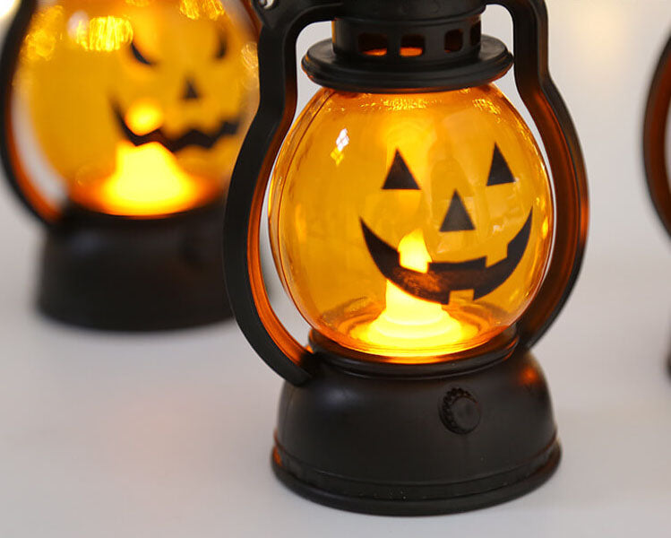 Halloween Pumpkin Lantern LED Light - Handheld Jack-O-Lantern Lamp for Party, Garden and Bedroom Decor