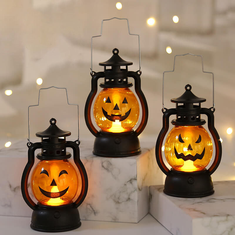 Halloween Pumpkin Lantern LED Light - Handheld Jack-O-Lantern Lamp for Party, Garden and Bedroom Decor