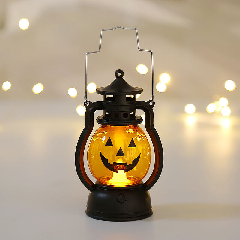 Halloween Pumpkin Lantern LED Light - Handheld Jack-O-Lantern Lamp for Party, Garden and Bedroom Decor