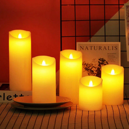 Flameless LED Pillar Candles Set – Realistic Flickering Battery Candles