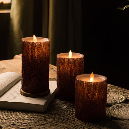 Flameless LED Pillar Candles Set – Realistic Flickering Battery Candles